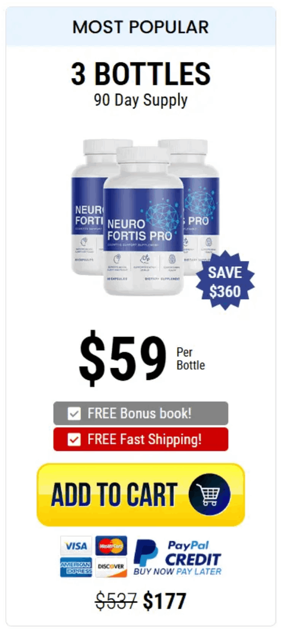 Neuro Fortis Pro-3-bottle - order-now-( Ninety Days Supply) - image
